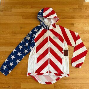 Brooklyn Cloth Company Red, White and Blue U.S.A Flag Windbreaker Jacket Size M